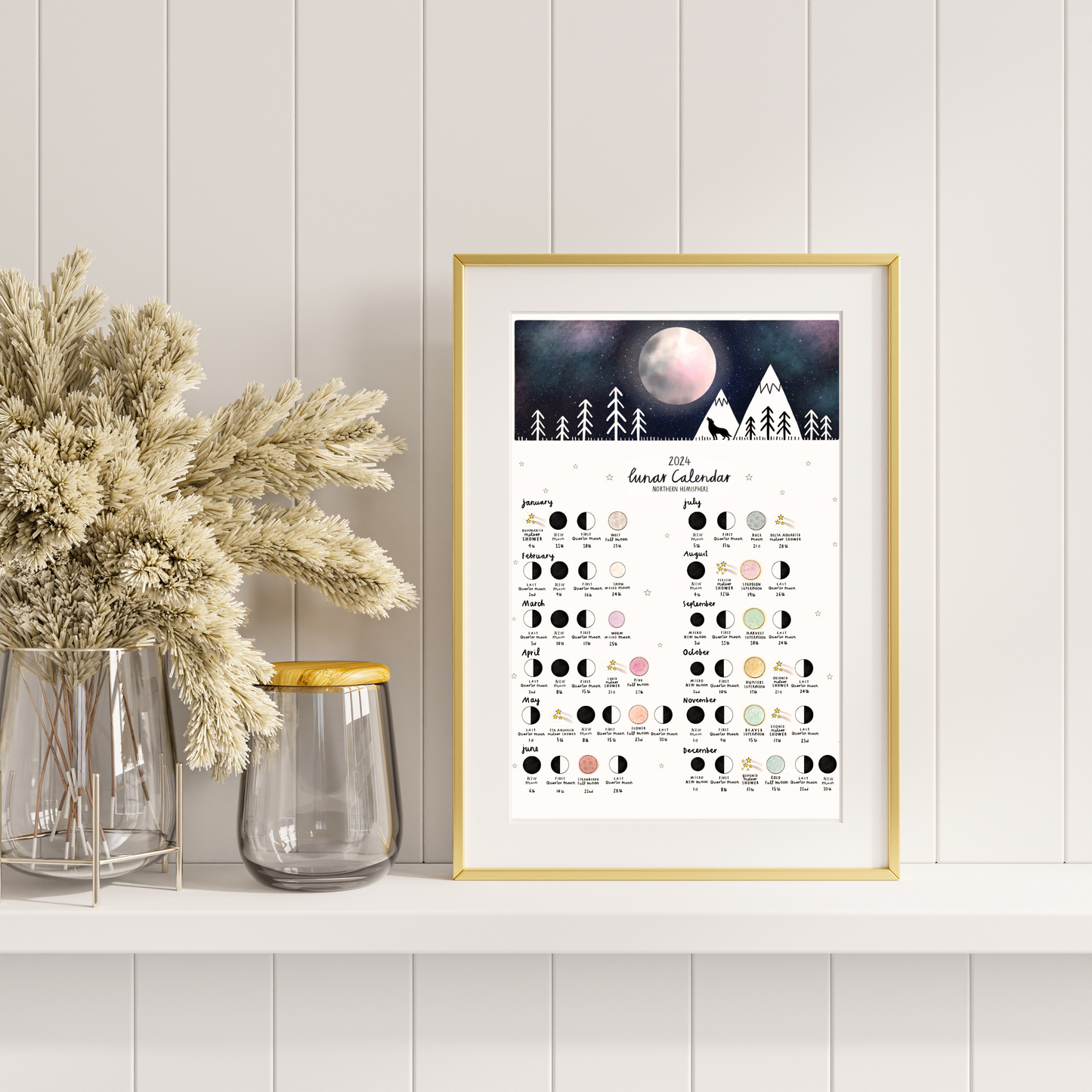 Archive 2024 Lunar Calendar Wolf A4