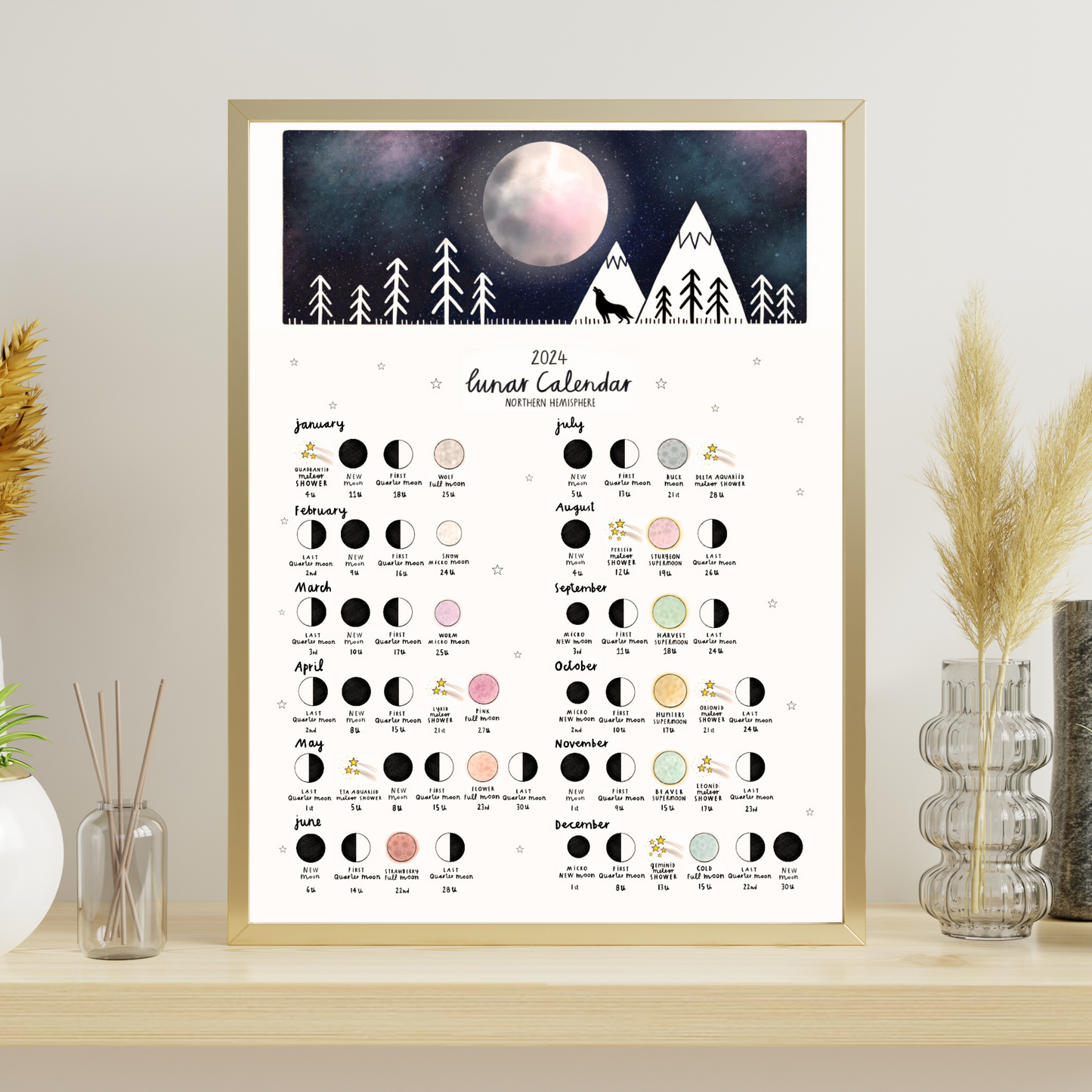 Archive 2024 Lunar Calendar Wolf A4