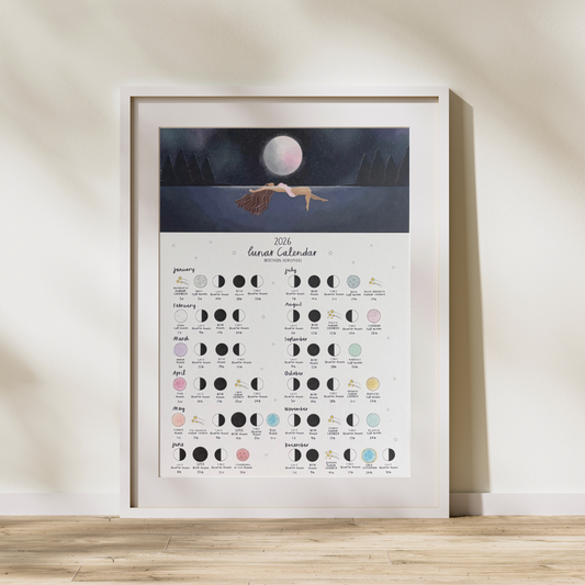 Wild Swimming 2026 Lunar Calendar Print