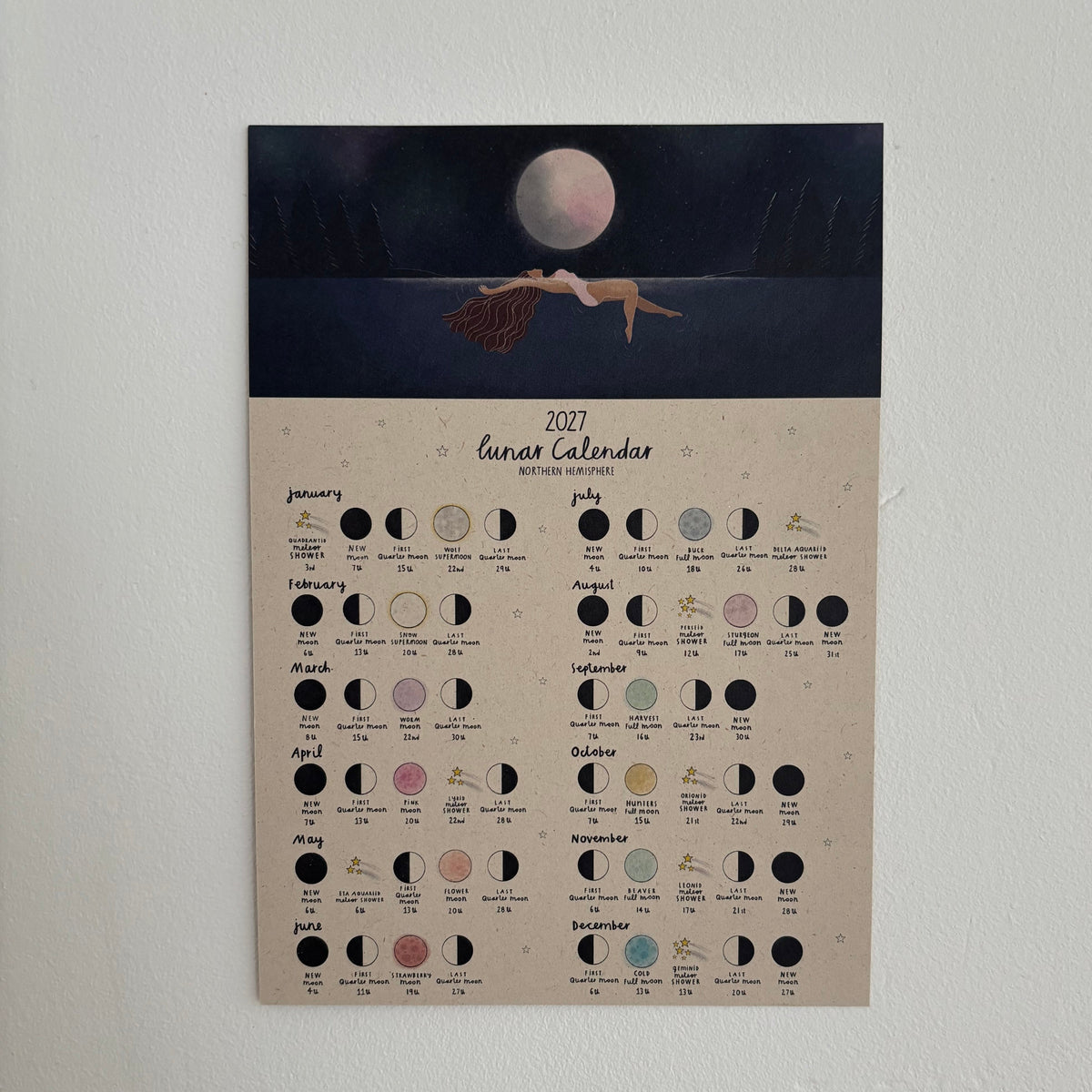 A5 Off White 2027 Lunar Calendar Prints