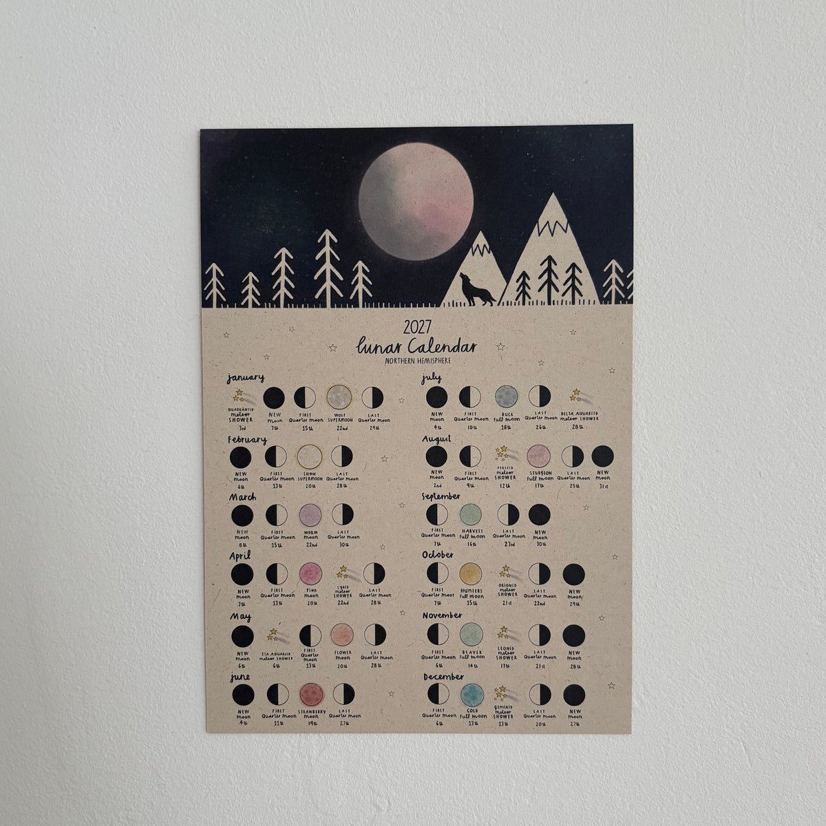 A5 Off White 2027 Lunar Calendar Prints