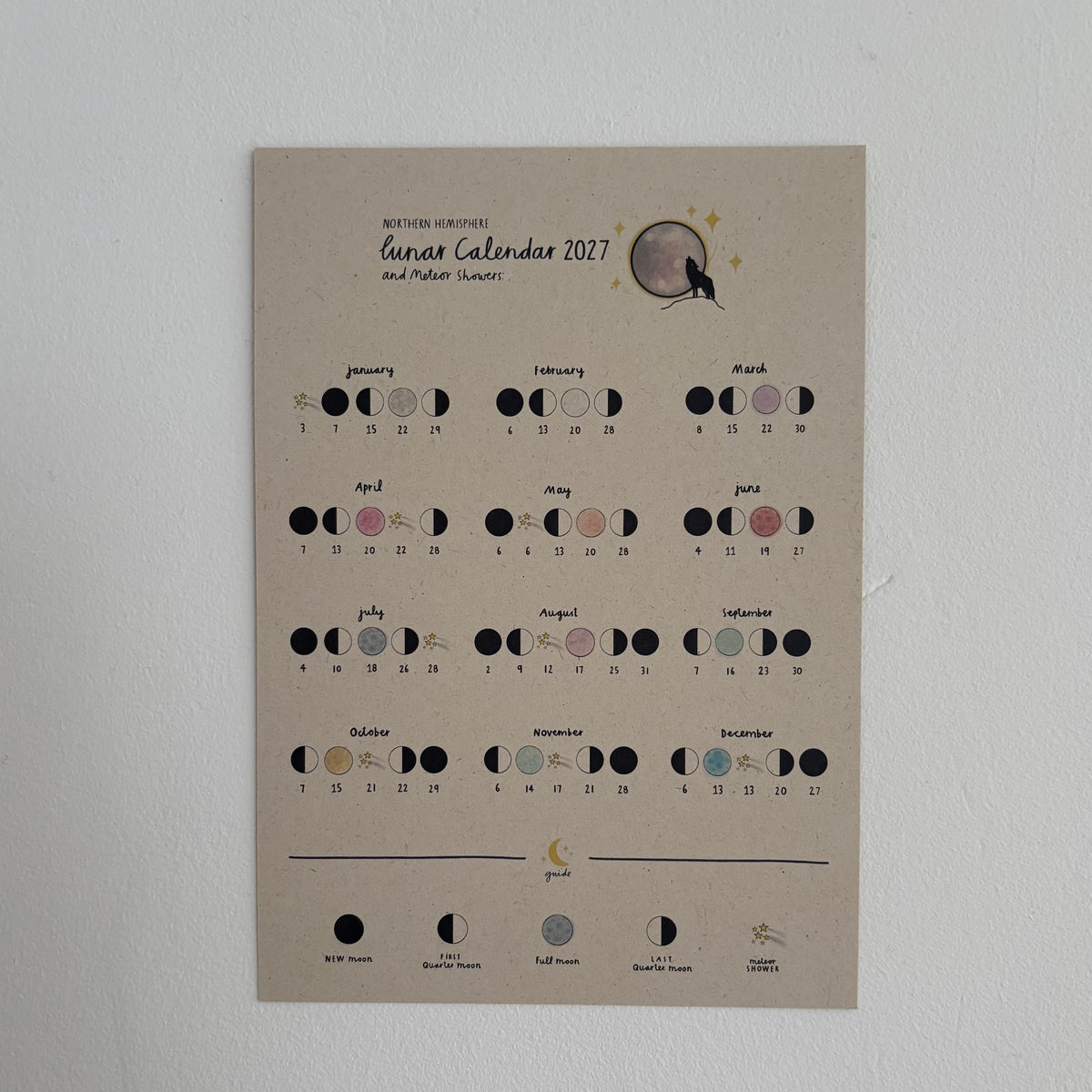 A5 Off White 2027 Lunar Calendar Prints