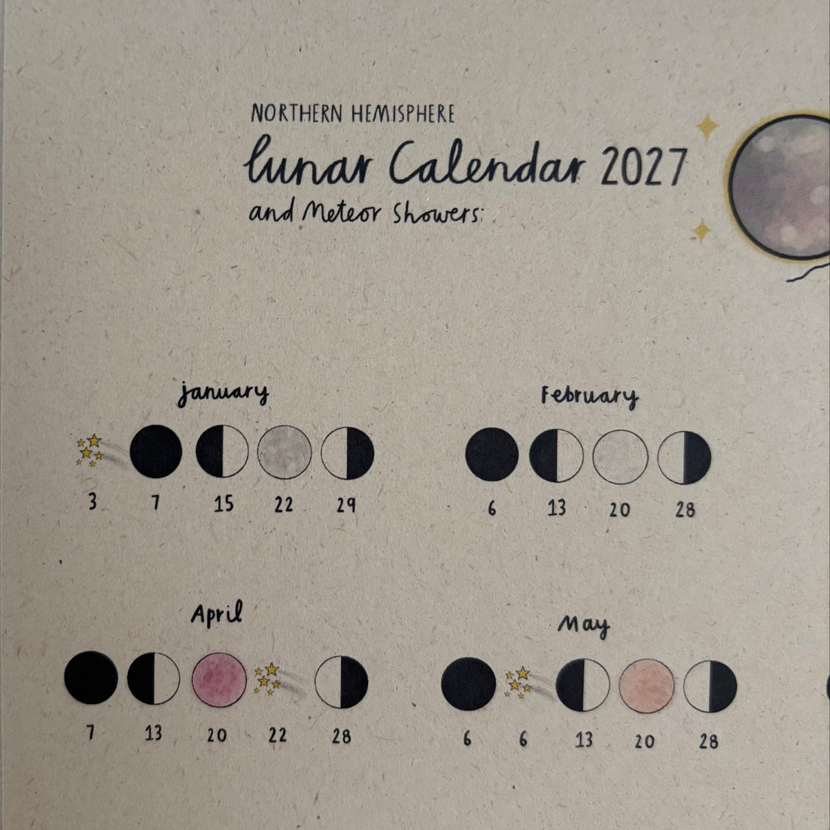 A5 Off White 2027 Lunar Calendar Prints