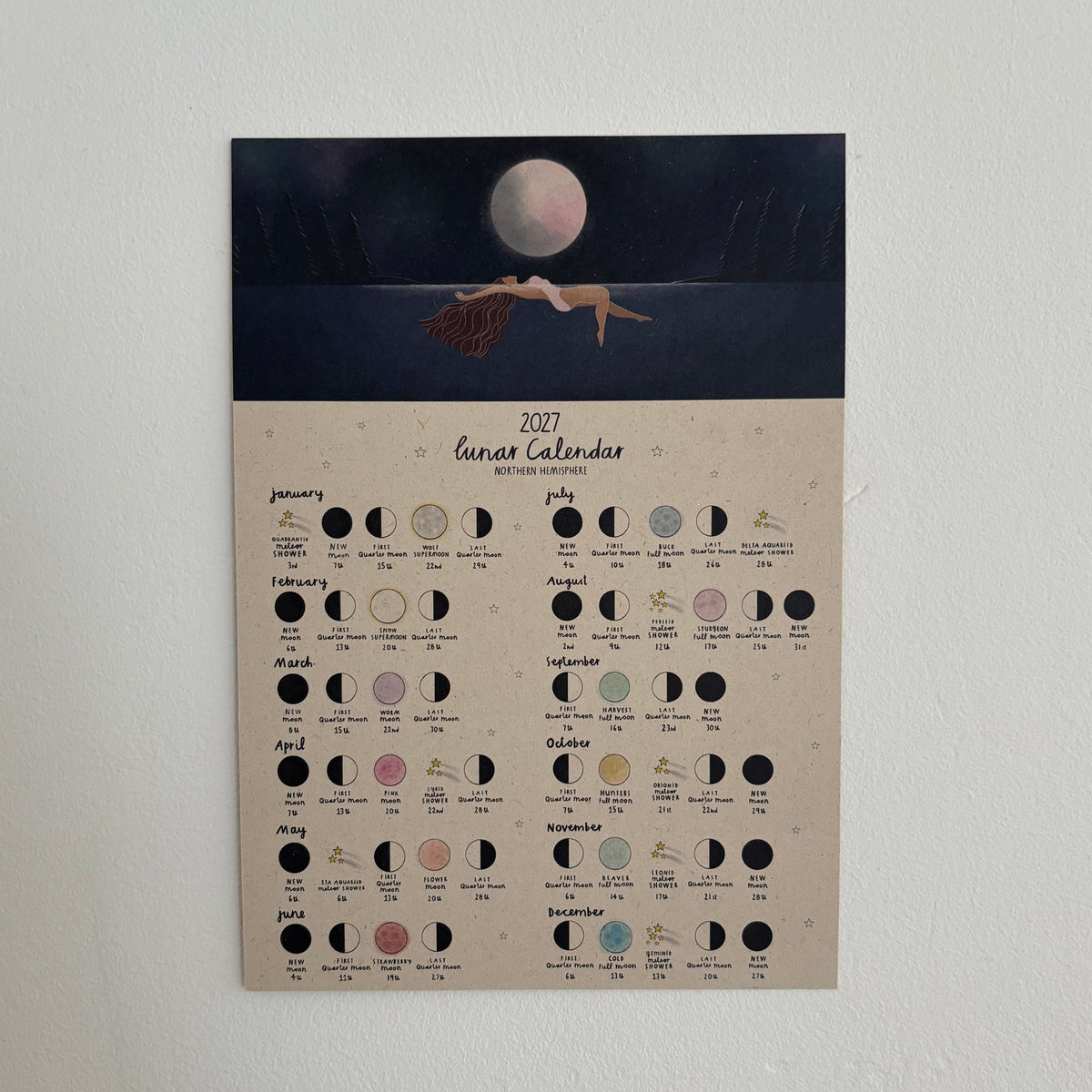 A5 Off White 2027 Lunar Calendar Prints