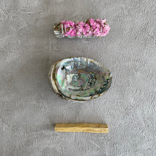 Pink Flowers Smudging Set