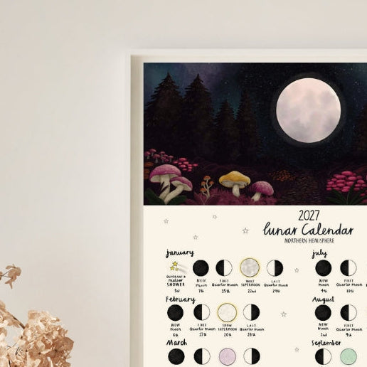 Mushrooms 2027 Lunar Calendar Print