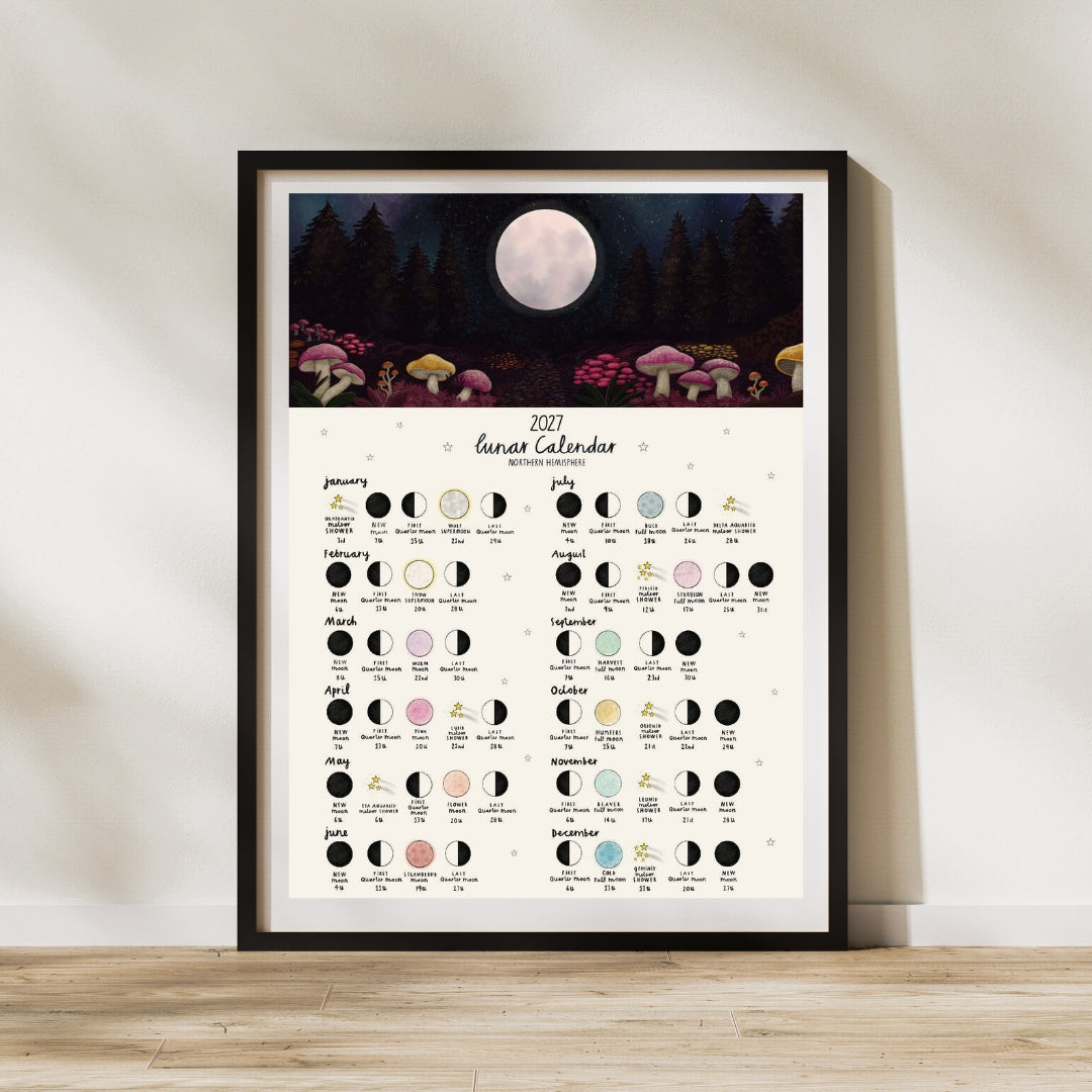 Mushrooms 2027 Lunar Calendar Print