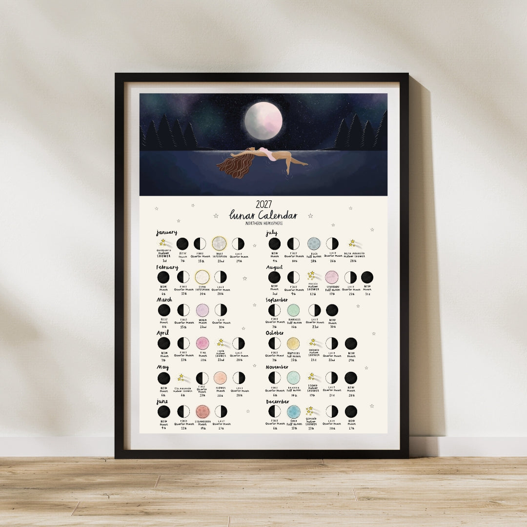 Wild Swimming 2027 Lunar Calendar Print