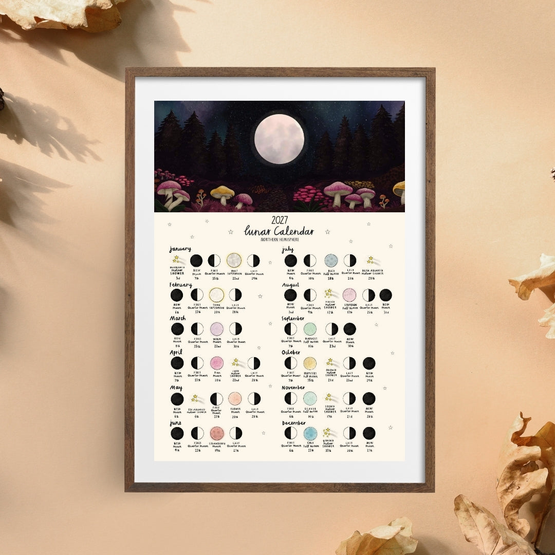 Mushrooms 2027 Lunar Calendar Print