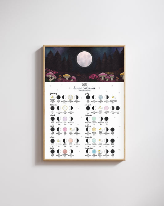 Mushrooms 2027 Lunar Calendar Print