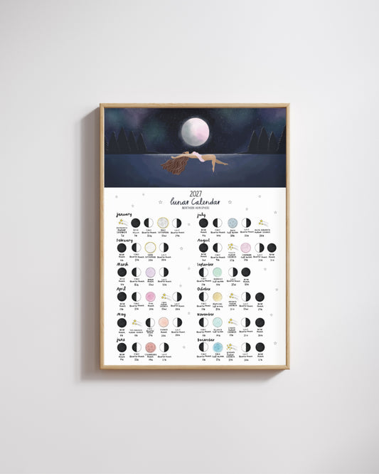 Wild Swimming 2027 Lunar Calendar Print